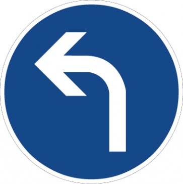 Aufkleber Vorschriftzeichen Vorgeschriebene Fahrtrichtung, links · Zeichen 209-10 | stark haftend - Verkehrszeichen STVO
