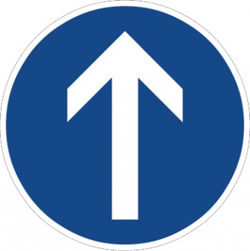 Aufkleber Vorschriftzeichen Vorgeschriebene Fahrtrichtung, geradeaus · Zeichen 209-30 | stark haftend - Verkehrszeichen STVO