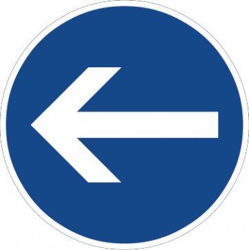 Aufkleber Vorschriftzeichen Vorgeschriebene Fahrtrichtung, Hier links · Zeichen 211-10 | stark haftend - Verkehrszeichen STVO