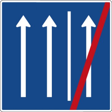 Aufkleber Vorschriftzeichen Seitenstreifen nicht mehr befahren, 2 Fahrstreifen und Seitenstreifen · Zeichen 223.2-50 | stark haftend - Verkehrszeichen STVO