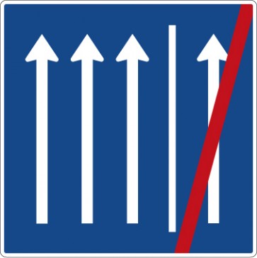Aufkleber Vorschriftzeichen Seitenstreifen nicht mehr befahrbar, 3 Fahrstreifen und Seitenstreifen · Zeichen 223.2-51 | stark haftend - Verkehrszeichen STVO