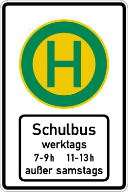 Aufkleber Vorschriftzeichen  Schulbushaltestelle (mit Zusatzzeichen 1042-36) · Zeichen 224-51 