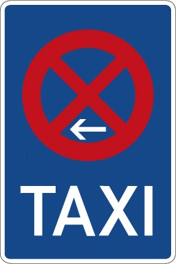 Verkehrsschild · Verkehrszeichen Vorschriftzeichen Taxenstand (Ende), Aufstellung links · Zeichen 229-11 