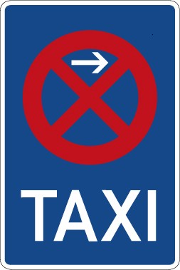 Aufkleber Vorschriftzeichen Taxenstand (Anfang), Aufstellung links · Zeichen 229-21 | stark haftend - Verkehrszeichen STVO