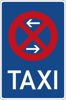 Aufkleber Vorschriftzeichen Taxenstand (Mitte), Aufstellung rechts · Zeichen 229-30 | stark haftend - Verkehrszeichen STVO