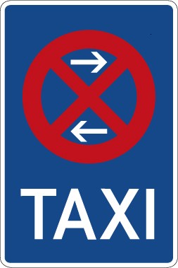 Aufkleber Vorschriftzeichen Taxenstand (Mitte), Aufstellung links · Zeichen 229-31 | stark haftend - Verkehrszeichen STVO