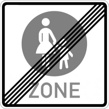 Aufkleber Vorschriftzeichen  Ende einer Fußgängerzone · Zeichen 242.2 