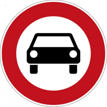 Aufkleber Vorschriftzeichen  Verbot für Kraftwagen und sonstige mehrspurige Kraftfahrzeuge · Zeichen 251 