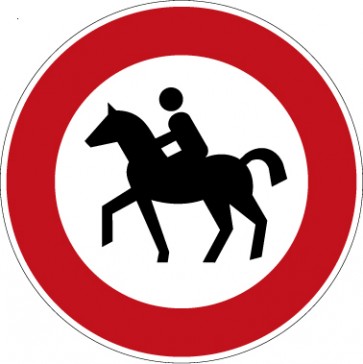Aufkleber Vorschriftzeichen  Verbot für Reiter · Zeichen 257-51 