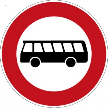 Aufkleber Vorschriftzeichen  Verbot für Kraftomnibusse · Zeichen 257-54 