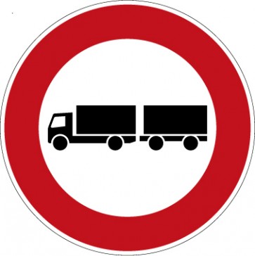 Aufkleber Vorschriftzeichen  Verbot für Lastkraftwagen mit Anhänger · Zeichen 257-57 
