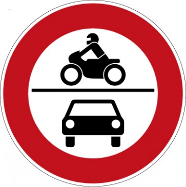 Verkehrzeichen Vorschriftzeichen Verbot für Krafträder und Mofas und sonstige mehrspurige Kraftfahrzeuge · Zeichen 260  · MAGNETSCHILD