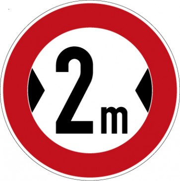 Aufkleber Vorschriftzeichen Verbot für Fahrzeuge über angegebene tatsächliche Breite · Zeichen 264-2 | stark haftend - Verkehrszeichen STVO