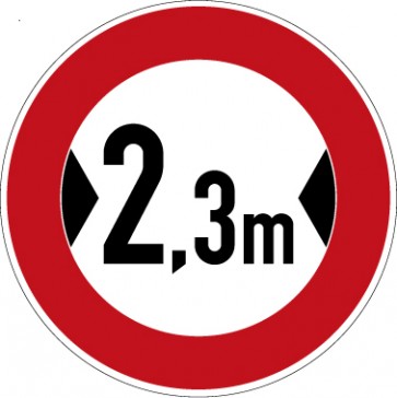 Aufkleber Vorschriftzeichen Verbot für Fahrzeuge über angegebene tatsächliche Breite · Zeichen 264-2,3 | stark haftend - Verkehrszeichen STVO