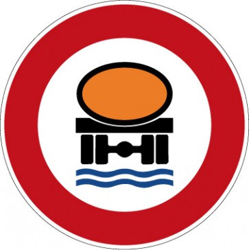 Aufkleber Vorschriftzeichen Verbot für Fahrzeuge mit wassergefährdender Ladung · Zeichen 269 | stark haftend