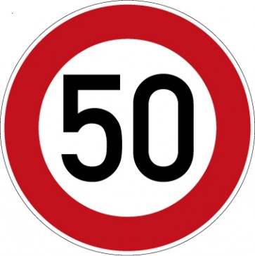 Aufkleber Vorschriftzeichen Zulässige Höchstgeschwindigkeit · Zeichen 274-50 | stark haftend - Verkehrszeichen STVO