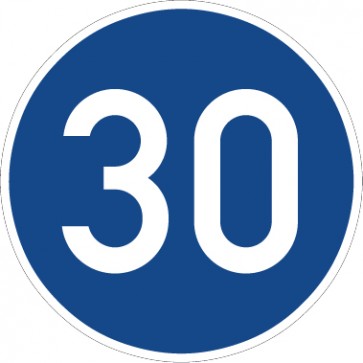 Verkehrzeichen Vorschriftzeichen Vorgeschriebene Mindestgeschwindigkeit · Zeichen 275-30  · MAGNETSCHILD