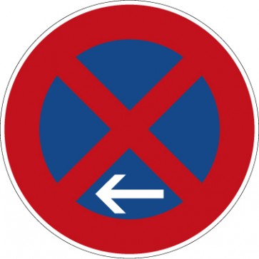 Aufkleber Vorschriftzeichen Absolutes Halteverbot (Ende), Aufstellung links · Zeichen 283-11 | stark haftend - Verkehrszeichen STVO