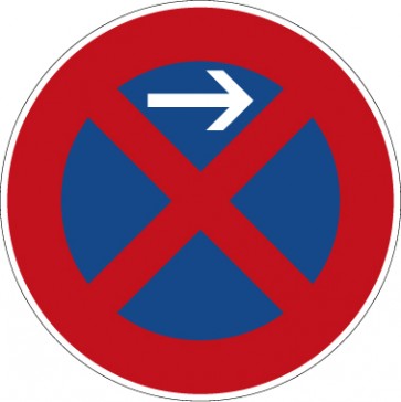 Aufkleber Vorschriftzeichen Absolutes Halteverbot (Anfang), Aufstellung links · Zeichen 283-21 | stark haftend - Verkehrszeichen STVO