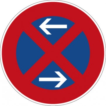 Schild Vorschriftzeichen Absolutes Halteverbot (Mitte), Aufstellung rechts · Zeichen 283-30 