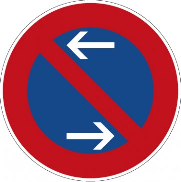 Aufkleber Vorschriftzeichen  Eingeschränktes Halteverbot (Mitte), Rechtsaufstellung · Zeichen 286-30 