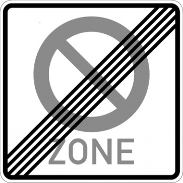 Aufkleber Vorschriftzeichen  Ende eines eingeschränkten Halteverbotes für eine Zone · Zeichen 290.2 