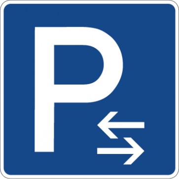 Aufkleber Richtzeichen Parken Mitte (Aufstellung rechts oder links) · Zeichen 314-30 | stark haftend - Verkehrszeichen STVO
