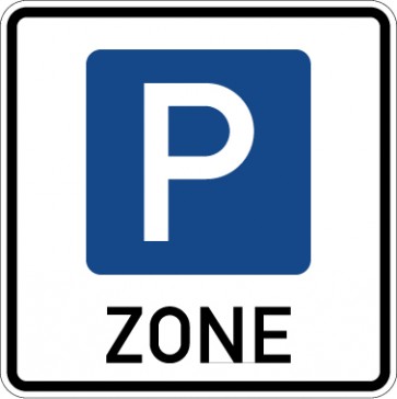 Aufkleber Richtzeichen Beginn einer Parkraumbewirtschaftungszone · Zeichen 314.1 | stark haftend - Verkehrszeichen STVO