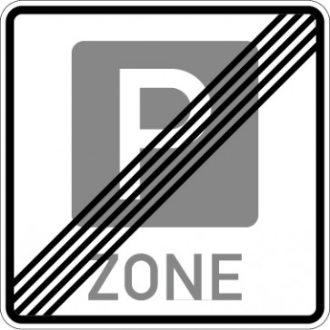 Verkehrsschild · Verkehrszeichen Richtzeichen Ende einer Parkraumbewirtschaftungszone · Zeichen 314.2 