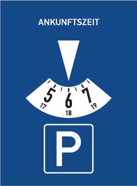 Verkehrzeichen Richtzeichen Parkscheibe · Zeichen 318  · MAGNETSCHILD