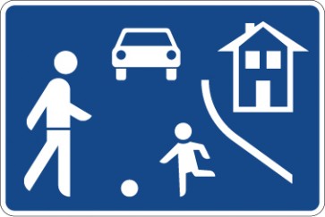 Aufkleber Richtzeichen Beginn eines verkehrsberuhigten Bereichs · Zeichen 325.1 | stark haftend - Verkehrszeichen STVO