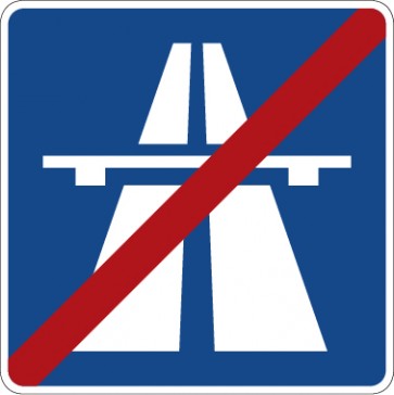 Aufkleber Richtzeichen  Ende der Autobahn · Zeichen 330.2 
