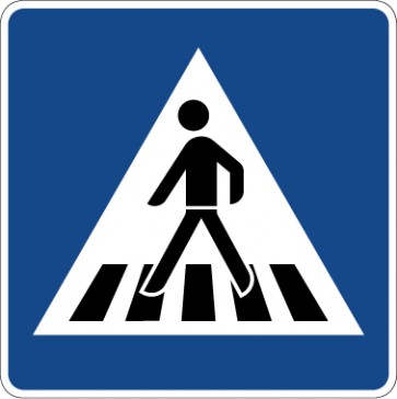 Aufkleber Richtzeichen  Fußgängerüberweg (rechts) · Zeichen 350-10 