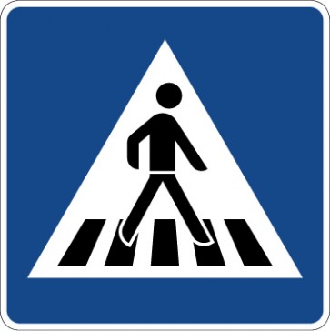 Aufkleber Richtzeichen Fußgängerüberweg (Linksaufstellung)) einseitig · Zeichen 350-20 | stark haftend - Verkehrszeichen STVO