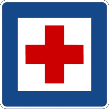 Verkehrzeichen Richtzeichen Erste Hilfe · Zeichen 358  · MAGNETSCHILD
