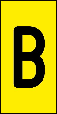 Aufkleber Einzelbuchstabe B | schwarz · gelb