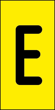 Aufkleber Einzelbuchstabe E | schwarz · gelb