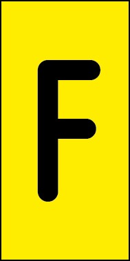 Magnetschild Einzelbuchstabe F | schwarz · gelb
