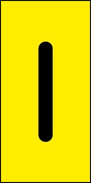 Magnetschild Einzelbuchstabe I | schwarz · gelb