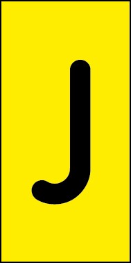 Magnetschild Einzelbuchstabe J | schwarz · gelb