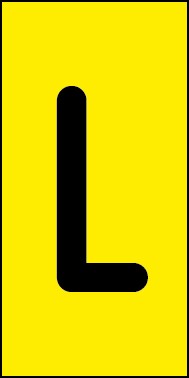Schild Einzelbuchstabe L | schwarz · gelb selbstklebend