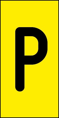 Schild Einzelbuchstabe P | schwarz · gelb selbstklebend