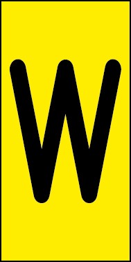 Schild Einzelbuchstabe W | schwarz · gelb selbstklebend