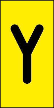 Aufkleber Einzelbuchstabe Y | schwarz · gelb
