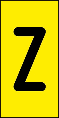 Aufkleber Einzelbuchstabe Z | schwarz · gelb | stark haftend