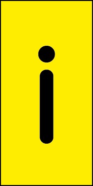 Magnetschild Einzelbuchstabe i | schwarz · gelb