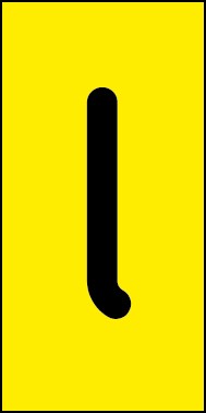 Magnetschild Einzelbuchstabe l | schwarz · gelb