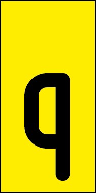 Aufkleber Einzelbuchstabe q | schwarz · gelb