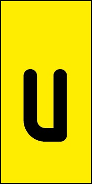 Magnetschild Einzelbuchstabe u | schwarz · gelb