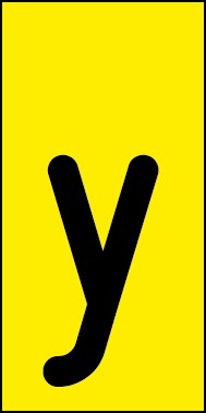 Schild Einzelbuchstabe y | schwarz · gelb